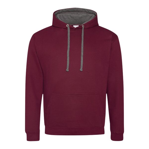 Adult Midweight Varsity Contrast Hooded Sweatshirt Thumbnail