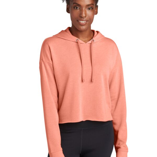 ® Ladies PosiCharge ® Tri Blend Wicking Fleece Crop Hooded Pullover Thumbnail